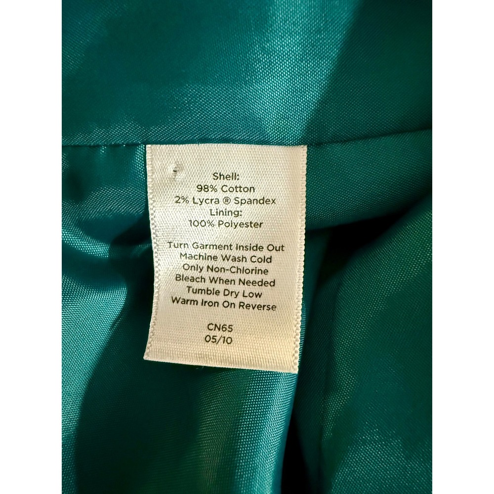 Talbots Petites 12P Teal Green Corduroy Jacket Blazer Fitted Career - Picture 6 of 7